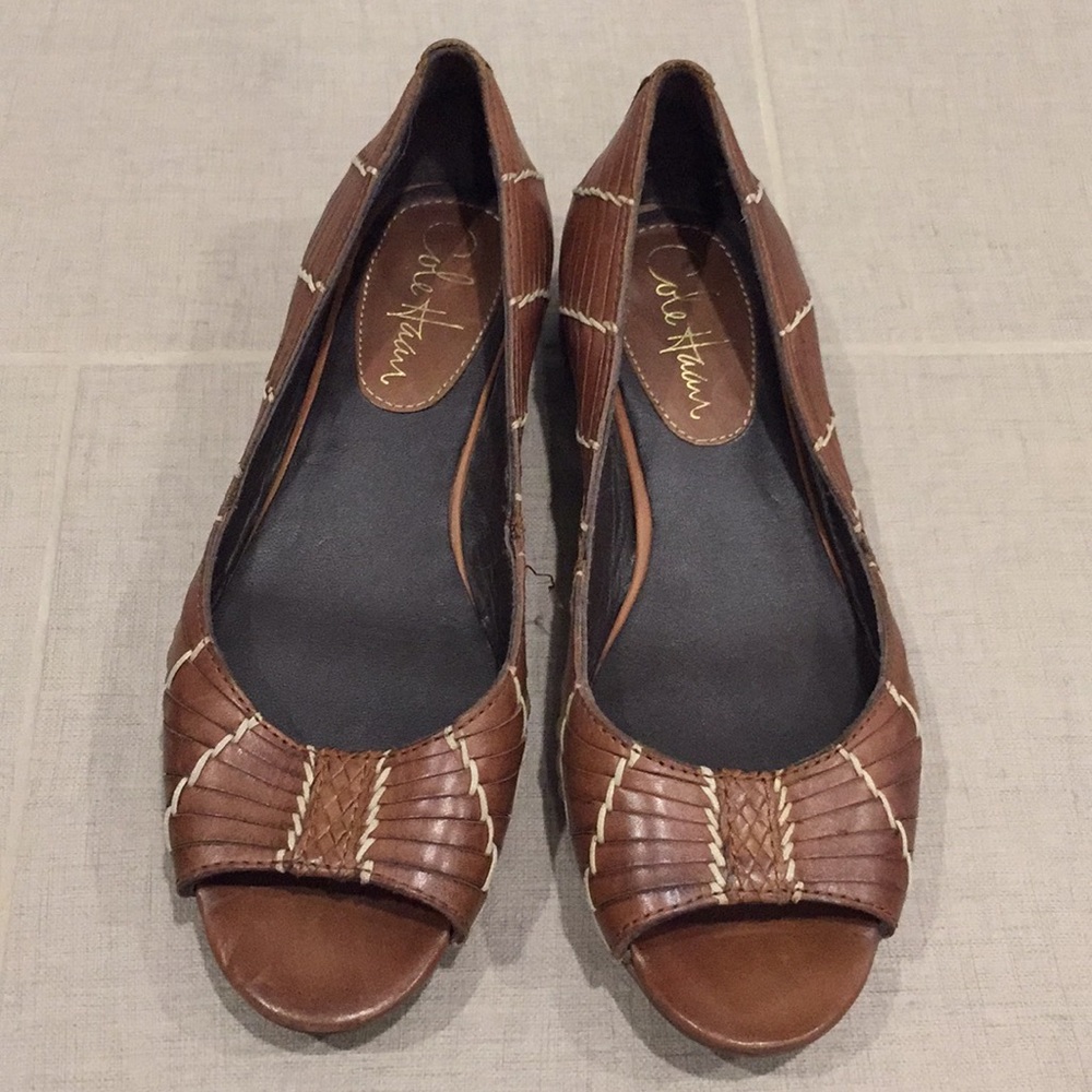 Cole Haan/NikeAIR leather peep-toe huaraches